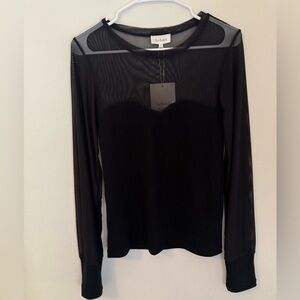 Bohme Black‎ Sheer Long Sleeve Top